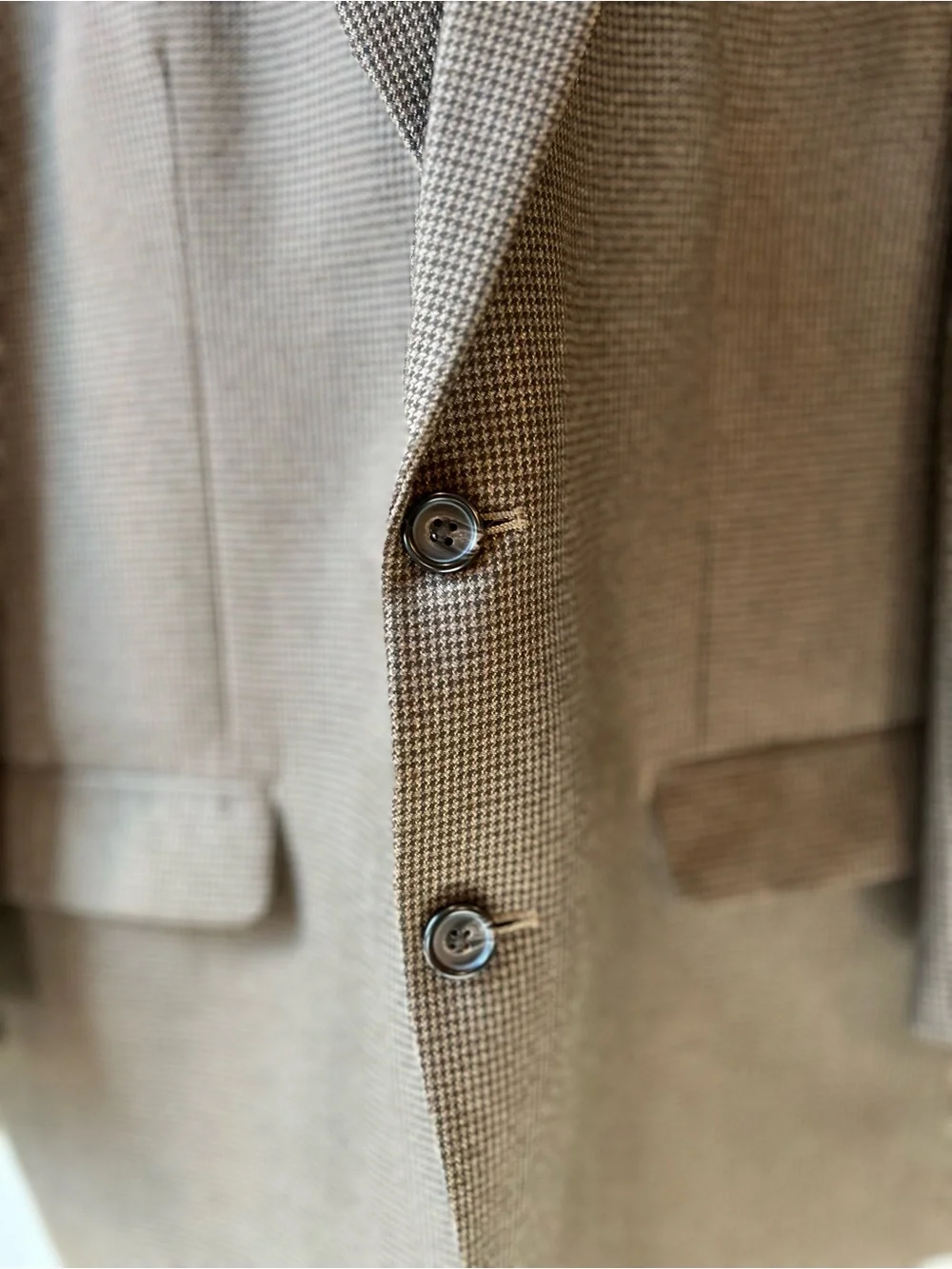Lauren Ralph Lauren Houndstooth Sport Coat Mens Size 42R Macys Brown Blazer